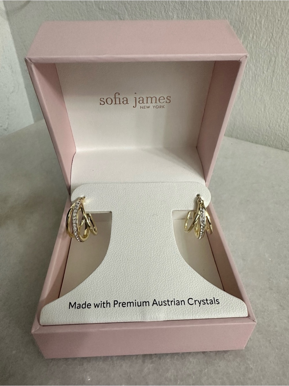 Sofia James Gold Multi-Loop Crystal Drop Earrings
